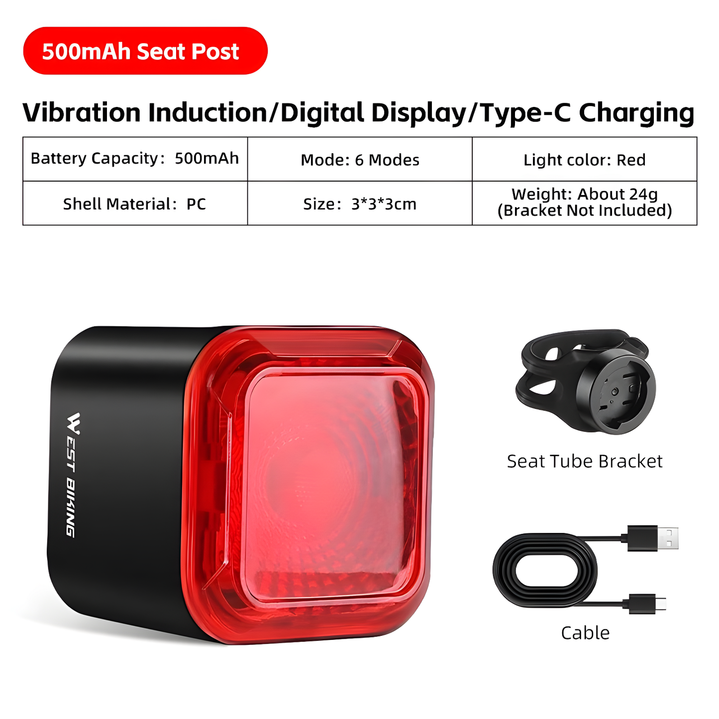 TailBright™ Smart Brake Light for Bikes