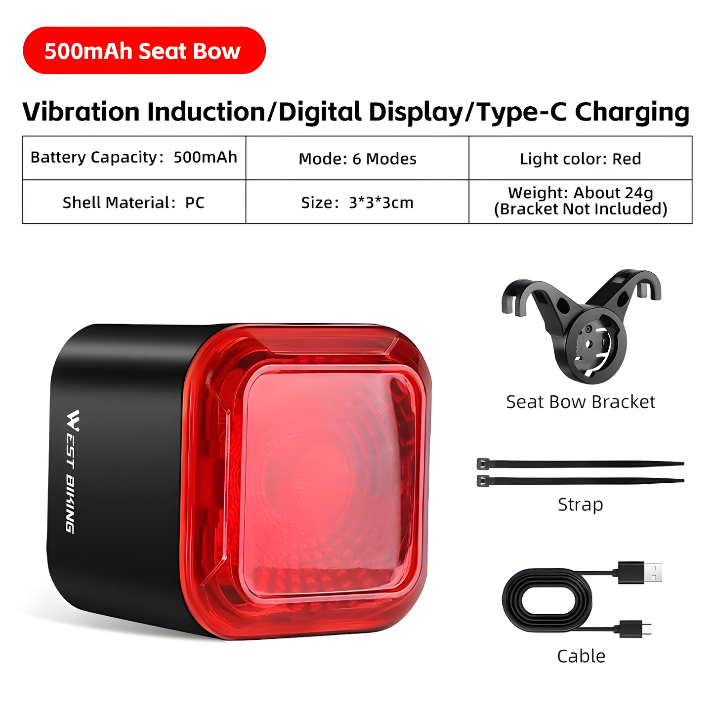 TailBright™ Smart Brake Light for Bikes