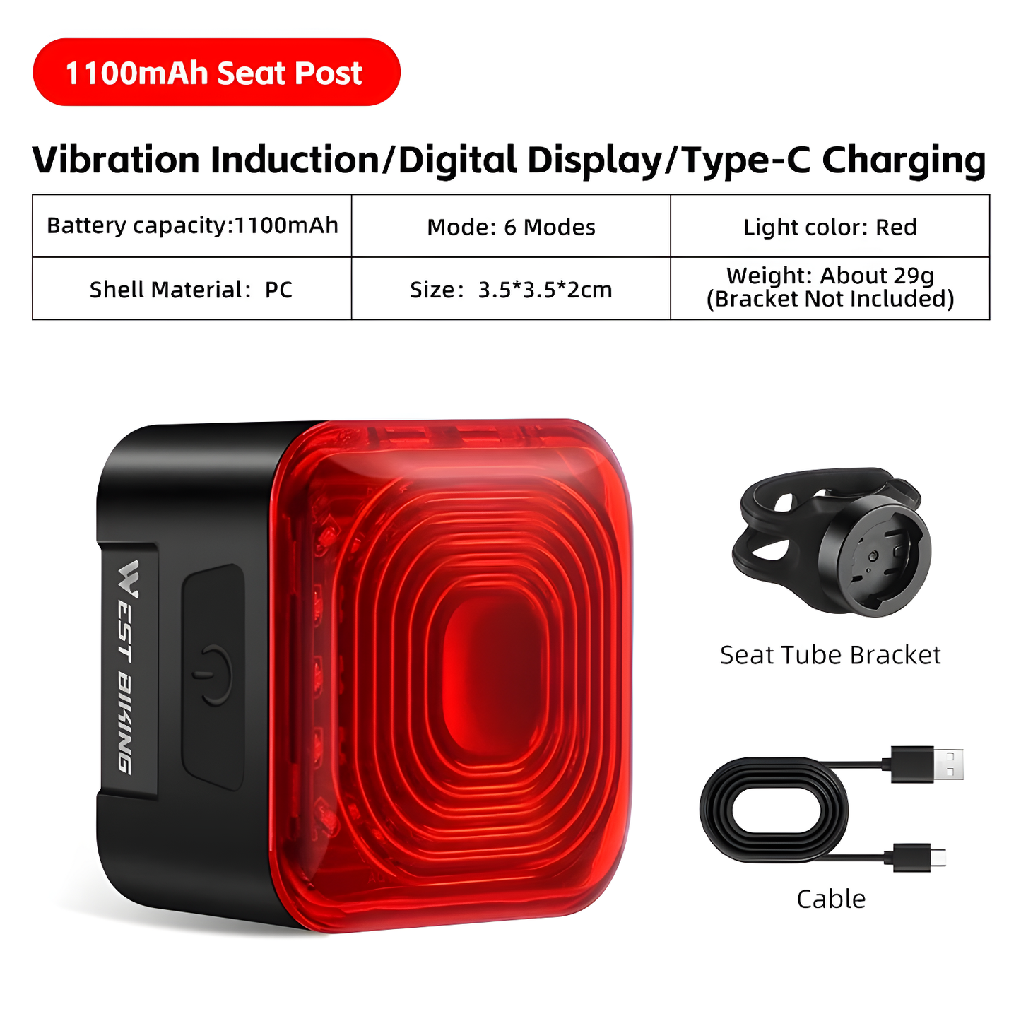 TailBright™ Smart Brake Light for Bikes