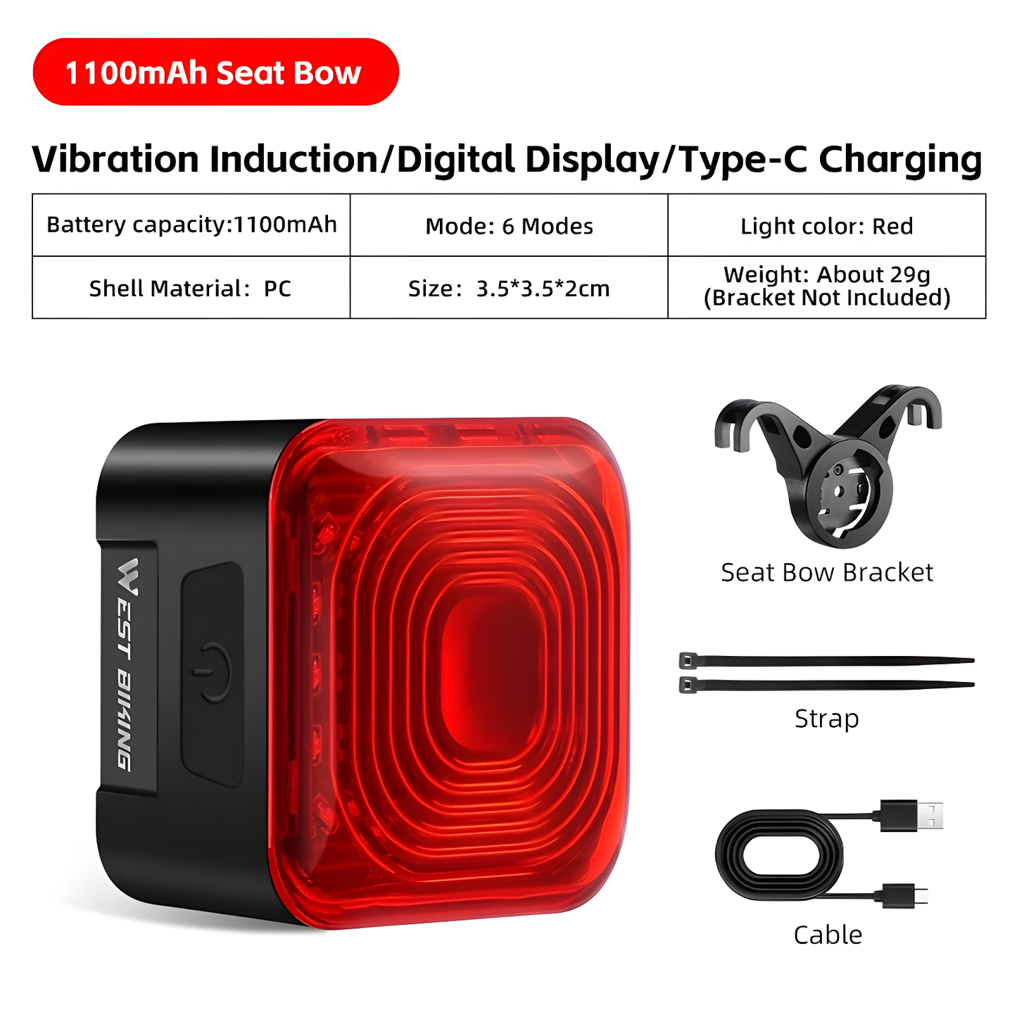 TailBright™ Smart Brake Light for Bikes